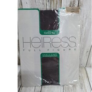 Heiress Full Figure Sheer Control Extra width Panty Hose MIDNIGHT NAVY‎  Size D